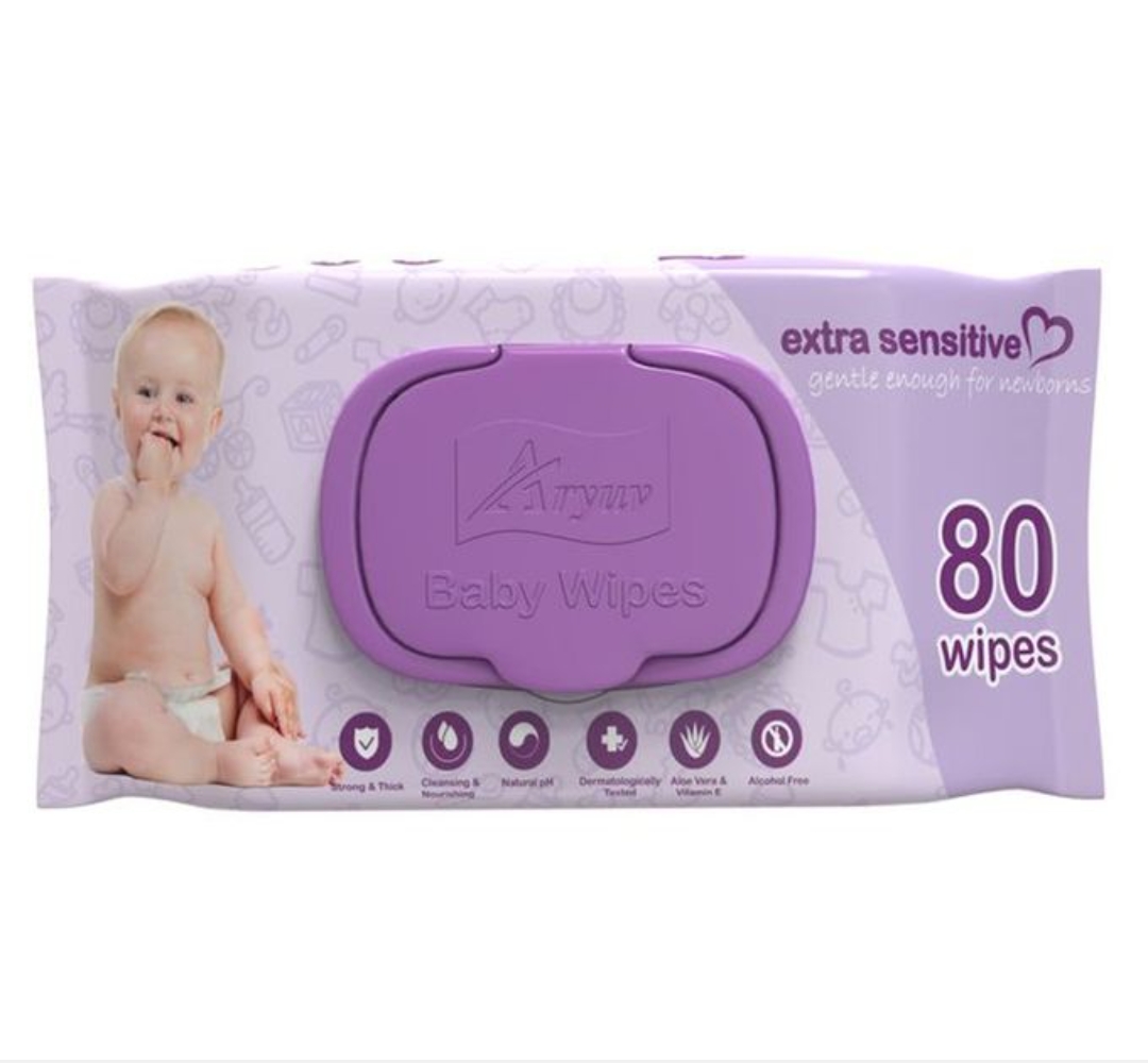 Aryuv Sensitive wipes -80 pcs 